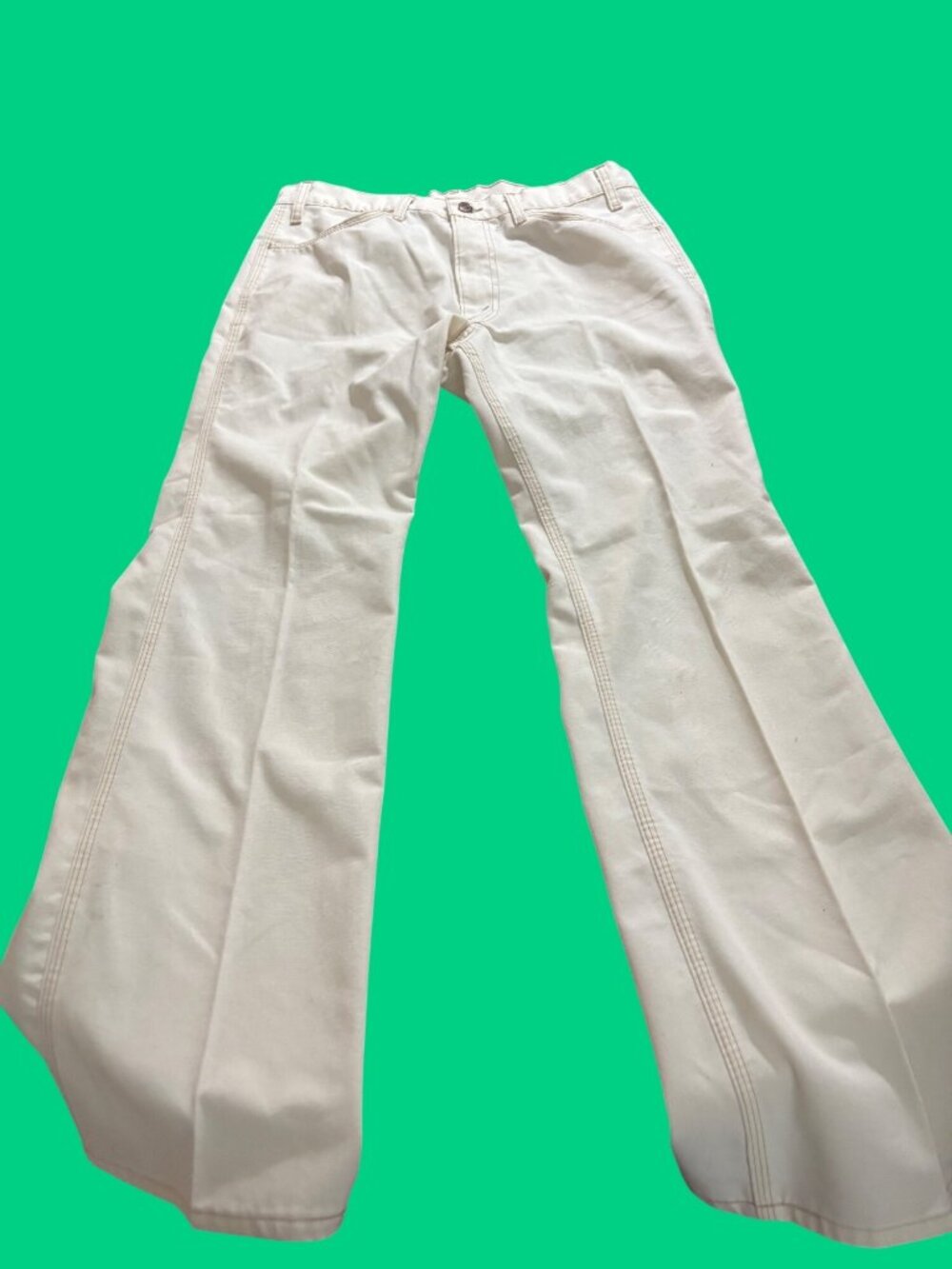 Levis Mens White Bootcut Jeans Size 34x31 Cotton Denim Retro Style